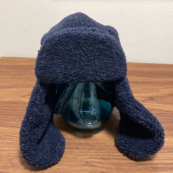 IL Gufo Kids Textured Pull On Hat with Flaps. Navy Blue. 12-18 months. - Picture 1 of 7